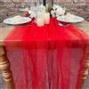 Culinavog 80 x 300 cm Tovaglia A Rete Bianca, Runner da Tavola in Tulle con Perline, Bianco Perlato, Perle Morbido, Garza da Tavolo, per Matrimonio Compleanno Festa Arco Decorazioni Evento (Rosso)