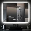 wowspeed Specchio con illuminazione per il bagno, specchio da parete con illuminazione 80cm*60cm, con orologio, LED, dimmerabile, 3 colori di luce, antiappannamento, memoria di luce