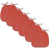 JingNian Cuscini Per Sedie Da Sala Da Pranzo Con Lacci, (set Da 2/4/6) Cuscini Per Sedie Da Cucina Con Cerniera, Cuscino Per Sedile A Ferro Di Cavallo Morbido E Resistente, (Size:Pack of 6,Color:arancione)