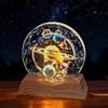 TZQFROCE 3D Sfera di Cristallo Luce Notturna USB 3D Pianeta Sfera di Cristallo Sistema Solare Mezza Sfera di Cristallo Scena Notturna Creativa Astronomia Palla per Natale Compleanno Decorazione Casa