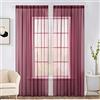 MIULEE Tende Trasparenti Con Passanti Morbidi Finestre per Salotto Eleganti Soggiorno per Camera da Letto e Tende Cameretta Bambini 2 Pannelli 140x160cm Rosso