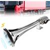 GBKDQQ Clacson turco, 12 V/24 V, corna ad aria compressa, clacson, caravan, fischietto a pressione per auto, camion, suv moto, argento