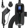 Morec ev Cavo Caricabatterie EV Standard Americano Portatile con Scatola di Ricarica commutabile 10 / 16A Tipo 1 Caricatore Schuko 2 Pin Auto elettrica EVSE (Presa Europea), 6m