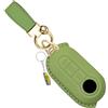 WUZUTU Custodia protettiva in pelle per chiave cover portachiavi compatibile con FIAT 500 500L Grande Punto Doblo Panda Bravo Brava per Lancia Ypsilon Delta cover chiave regalo verde 1