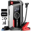 SHARMEAL Avviatore Batteria Auto con Compressore 250PSI, 10000A Booster Avviamento Auto (Tutti Gas/10.0L Diesel), Avviatore Emergenza Starter Batteria con Torcia a LED