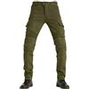 FSORB Pantaloni Moto Uomo, Traspirante Elastico Jeans, Kevlar Traspirante - Impermeabile E Antivento Pantaloni Protettivi Pantaloni Moto Uomo, 4 X Pad Di Protezione (Army Green,L)