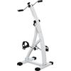 HOMCOM Cyclette con Movimento Braccia da Divano o Poltrona con Schermo LED, Altezza e Intensità Regolabile, Bianco, 41x42.5x95cm|Aosom