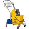 HOMCOM Carrello Pulizie con Strizzatore, Secchio 25L e Ripiano in Plastica, in PP e Metallo, 72x49.5x95 cm, Blu e Giallo