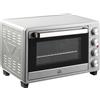 HOMCOM Miniforno 32L con piastre elettriche e base girarrosto 52,2 x 38,1 x 33,5 cm Argento