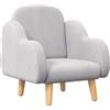 ZONEKIZ Poltrona per Bambini fino a 3 Anni con Braccioli a Nuvola in Tessuto, 46x51x55cm, Grigio|Aosom
