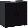 kleankin Mobile Sottolavabo Bagno per Piedistallo con Armadietto 2 Ante, 60x30x60cm, Nero|Aosom