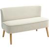 HOMCOM Divano 2 posti Imbottitura Morbida, Rivestimento Facile da Pulire e Portata fino a 150 kg, 117x56,5x77 cm, Bianco Crema | Aosom Italy