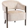 HOMCOM Poltrona da Camera Rivestita in Ciniglia con Struttura e Gambe in Legno Massello, Beige | Aosom Italy