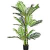 HOMCOM Pianta Palma Artificiale con Sovravaso, 19,5x19,5x150 cm, Verde e Nero | Aosom Italy
