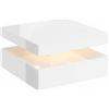 HOMCOM Tavolino da Salotto con LED RGB 7 Colori, Vano Aperto e Telecomando, 78x78x40 cm, Bianco Lucido | Aosom Italy