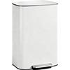 HOMCOM Pattumiera da Cucina a Pedale con Funzione Mantieni-Aperto, Coperchio a Chiusura Morbida e Pedale, 45,1x36,5x62,2 cm, Bianco Crema | Aosom Italy