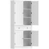 HOMCOM Mobile Cucina con 4 Ante, Cassetto e Ripiani Regolabili, 80x39,5x186,4 cm, Bianco | Aosom Italy