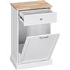 HOMCOM Credenza Cucina, Mobile Cucina con Supporto per Bidoni della Spazzatura da 38 Litri, Cassetto, Bianco | Aosom Italy