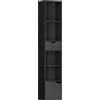 HOMCOM Scaffale Libreria a 4 Ripiani Aperti con Armadietto e Cassetto, 30x24x158 cm, Nero | Aosom Italy
