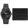 Trussardi Set Orologio e Portacarte Nero