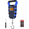 Amir Bilancia Digitale Portatile da 50Kg con Righello, Bilancia Elettronica a Gancio per Pesca, Bilancia per Bagagli con Display LED