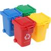 NONE 4 pezzi di simulazione 1:12 casa delle bambole mini pattumiera giocattolo camion della spazzatura lattine bordo del veicolo bidone mobili per bambini regalo