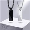 Vnox Collana da uomo con ciondolo rettangolare geometrico elegante, catena a scatola regolabile in acciaio inossidabile, regalo di gioielli maschili