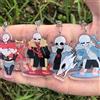 NONE Accessori Cosplay Anime Undertale Sans Flowey Papyrus Asriel Portachiavi Gioco Portachiavi Ciondolo Distintivo del fumetto Regali di Natale