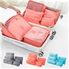 6 pezzi/set borsa da viaggio rosa/blu/grigia borsa da viaggio impermeabile di grande capacità per bagagli abbigliamento borsa per biancheria intima con cerniera