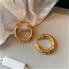 NONE Orecchini rotondi in acciaio inossidabile di cristallo color oro alla moda per le donne Orecchini in metallo con perla imitazione Gioielli per tutti i giorni