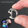 YESISOK Fibbia portachiavi pesce rosso in lega di titanio da 20,5 mm Mini apribottiglie Ciondolo portatile Strumento EDC Fibbia di collegamento zaino