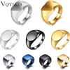 VQYSKO Anello con sigillo da donna personalizzato Nome Lettera Modello Logo Anelli in acciaio inossidabile Punk Candid Gioielli di moda Accessori da sposa maschili