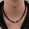 Noter Collana in pietra da uomo Noter collana in acciaio inossidabile Punk Hiphop collana con perline occhio di tigre naturale maschile regalo di meditazione per uomo