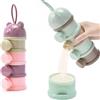 DUTRIEUX Scatola per latte in polvere portatile stile orso a 4 strati aperture multiple Scatola per alimenti per bambini per cartoni animati per cereali Contenitore per snack per bambini