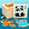 YunDuo BaBy Puzzle 3D in legno per bambini Cartoon Animal Traffic Jigsaw Puzzle Montessori Giocattoli per bambini Intelligenza Apprendimento precoce educativo