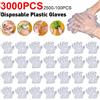 VKTECH 3000-100 pezzi guanti usa e getta guanti in plastica guanti trasparenti per la pulizia del bagno della cucina per accessori da cucina per cucinare fai da te
