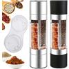 Gingira Macina sale e pepe 2 in 1 Macinapepe sale manuale in acciaio inossidabile con utensile da cucina per macinare spezie in ceramica regolabile