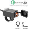 NONE Doppia porta USB 12V-24V impermeabile moto moto manubrio caricatore QC3.0 adattatore presa di alimentazione per telefono cellulare