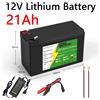 DAWEIKALA Batteria al Litio 12V 6Ah-21Ah 18650 3S7P Ricaricabile per Energia Solare e Veicoli Elettrici con Caricabatterie 12.6v 3A