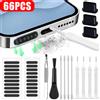 NONE 66PCS Altoparlante del telefono cellulare Porta di ricarica Set di pulizia Spina antipolvere per iPhone 17 16 14 Auricolari Kit pulito Spazzola per Samsung Xiaomi