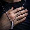 mprainbow Collana con pendente a barra verticale in acciaio inossidabile, collana con barra rettangolare personalizzata per uomo, regalo per la festa del papà o della mamma