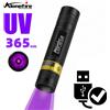 Alonefire 365nm Mini UV Led Blacklight Torcia USB ricaricabile Lampada per unghie Pet Stain Perdite Marker Minerale Soldi Scorpione Luci di rilevamento
