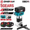ONEVAN Trimmer elettrico a mano senza spazzole 1600W 5 velocità Router di legno a batteria Lavorazione del legno Scanalatura per batteria 21V 18V