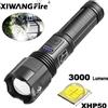 NONE Torcia a LED XHP70 Lega di alluminio XHP50 Torcia tattica da caccia Lanterna zoomabile ricaricabile USB Utilizza batteria 18650 o AAA