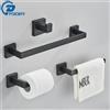 poiqihy Set di accessori per il bagno Gancio per accappatoio nero Porta asciugamani Mensola Porta carta velina Accessori per il bagno a parete