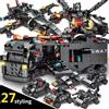 SIEZYOL Set di Costruzioni 8in1 Stazione di Polizia SWAT, Camion Comando, Elicottero, Kit Educativo per Bambini