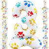 NONE Numeri di zampa di cane colorati 3 Palloncini con base 16 pollici 1 2 3 4 5 6 7 8 9 Compleanno Palloncini in piedi Palloncini Golob Decorazioni per feste