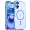TEXT ME Custodia antiurto con armatura traslucida opaca di lusso magnetica per iPhone 16 15 14 13 Pro Max Plus per copertura di ricarica wireless Magsafe
