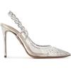 YUDX Nuova estate stile europeo americano punta a punta scarpe con tacco con strass trasparenti scarpe da donna a spillo alla moda moda argento