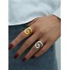 Uself Anello di apertura minimalista per le donne Gioielli in acciaio inossidabile Placcato oro 18 carati Metallo alla moda coleshьц® жleti Hvaе Regalo per feste Impermeabile